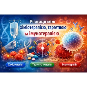 Різниця між хіміотерапією, таргетною та імунотерапією Різниця між хіміотерапією, таргетною та імунотерапією